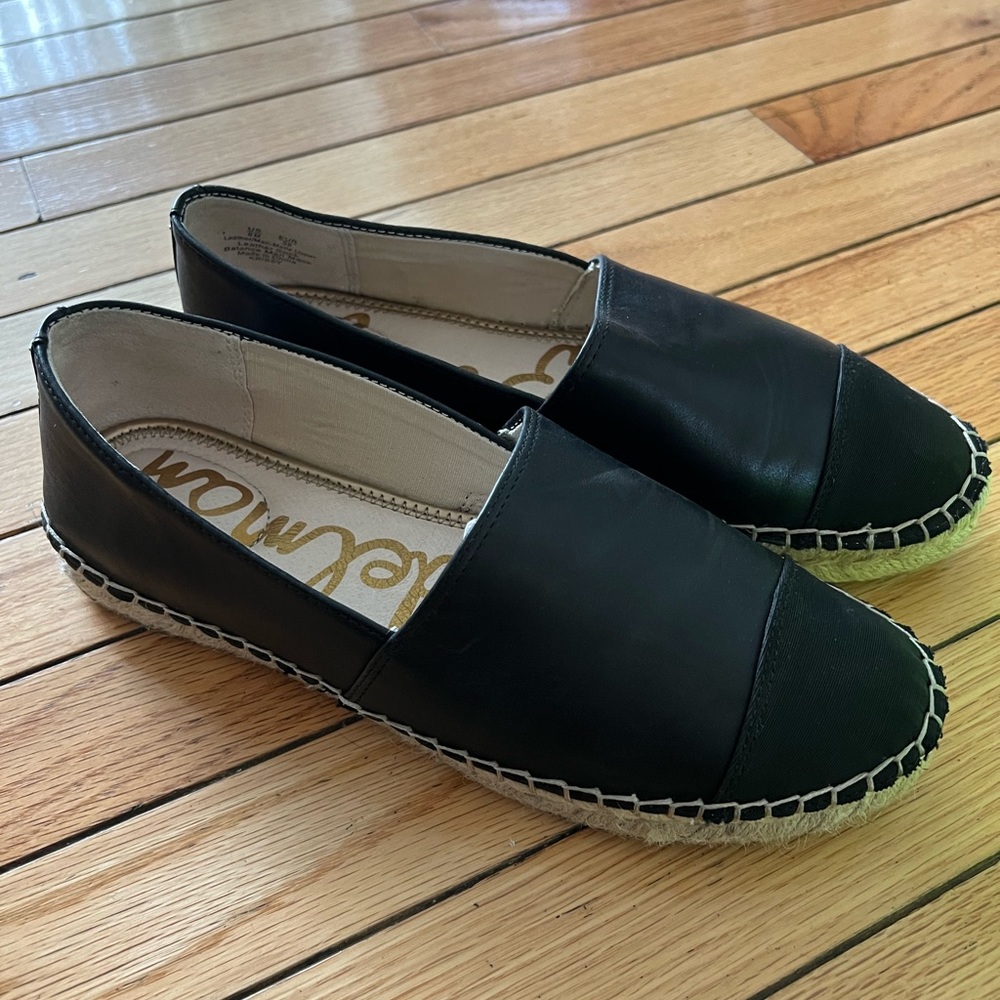 Sam Edelman Krissy black leather espadrilles